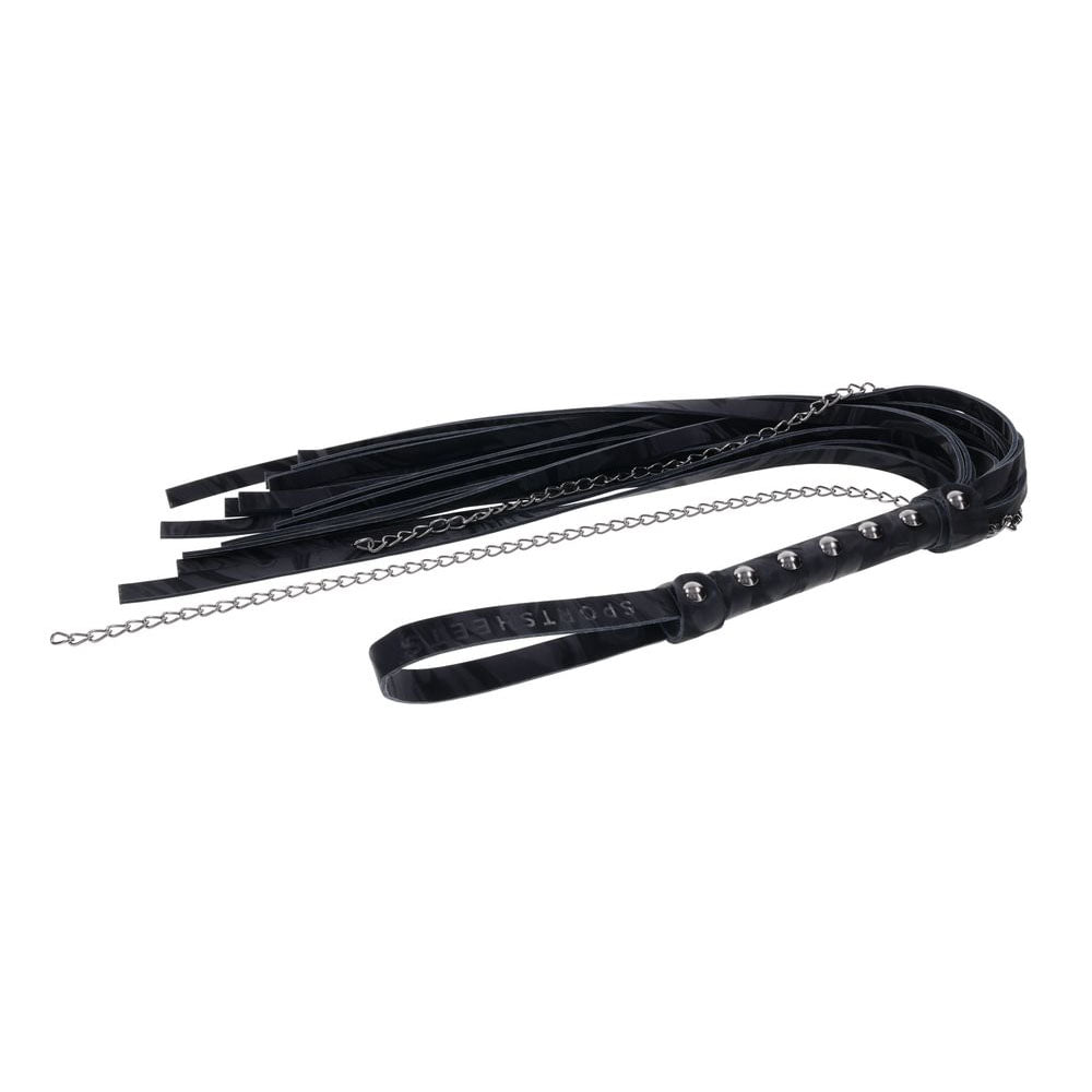 SPORTSHEETS Velvet Noir Chain Flogger - Black 43 cm Flogger Whip