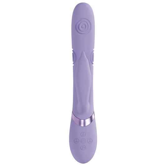 VIVE Pallina - Purple - Purple 25 cm USB Rechargeable Tapping Rabbit Vibrator